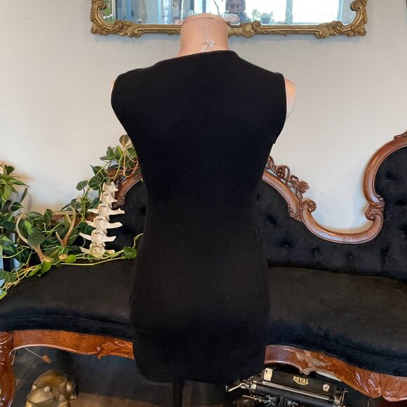 Lovers + Friends Drawstring Ruched Bodycon Dress Sleeveless Size S Black - Picture 2 of 2